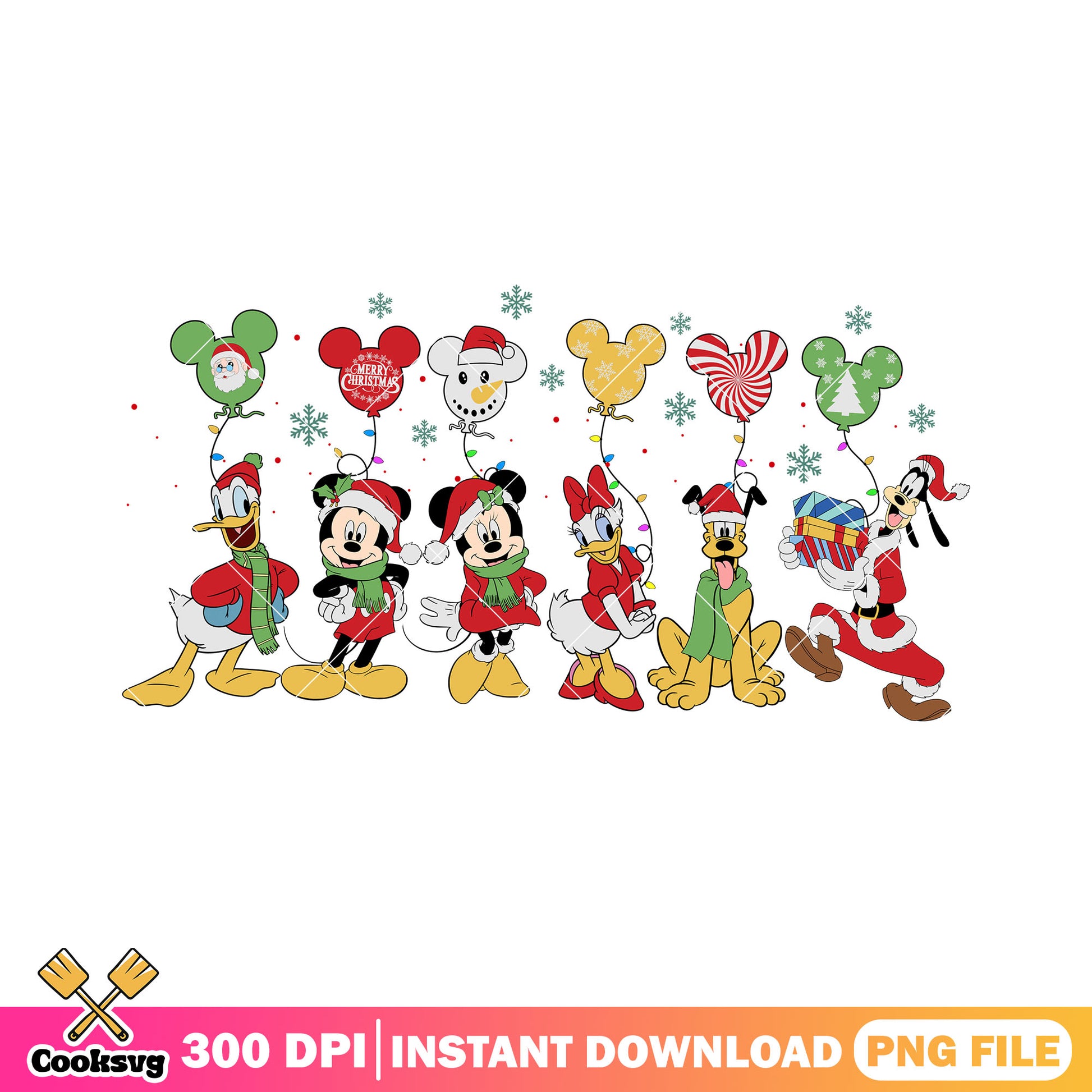 Mickey friends christmas ballon png