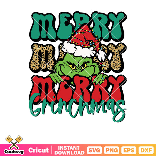 Merry merry merry christmas grinch svg