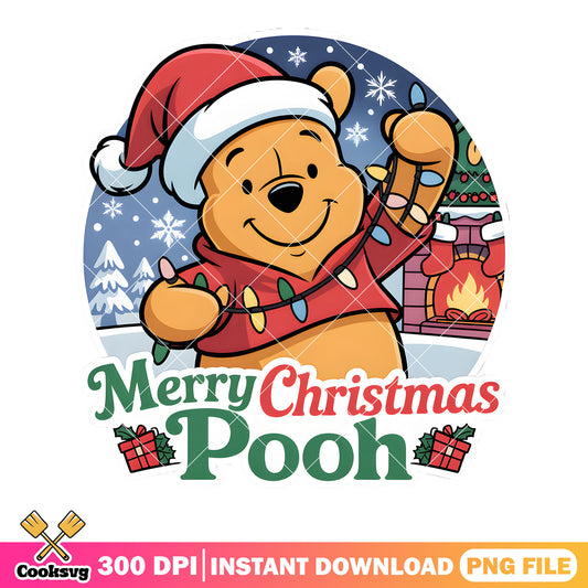 Merry poohmas png, disney poster png, disney winnie the pooh png