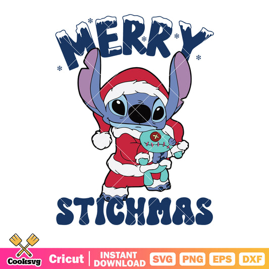 Merry stitchmas happy chrismart svg, santa costume svg, scrump doll svg