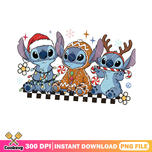 Merry stitchmas png, santa claus costume png, reindeer horn png