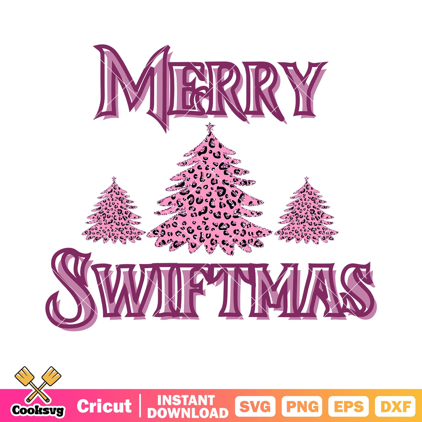 Merry swiftmas svg, pink pine trees svg, happy christmas svg