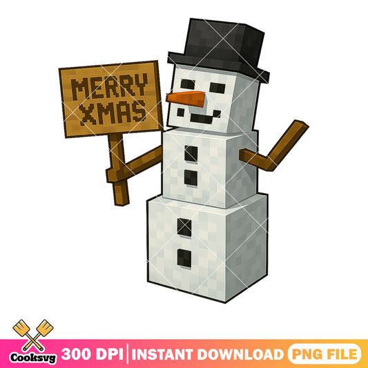 Merry xmas png, minecraft snowman​ png, merry christmas png