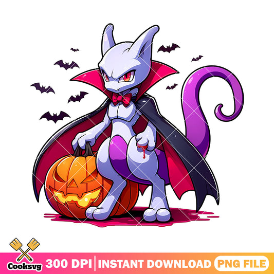 Mewtwo dracula custome png, pokemon movie png, halloween pokemon png