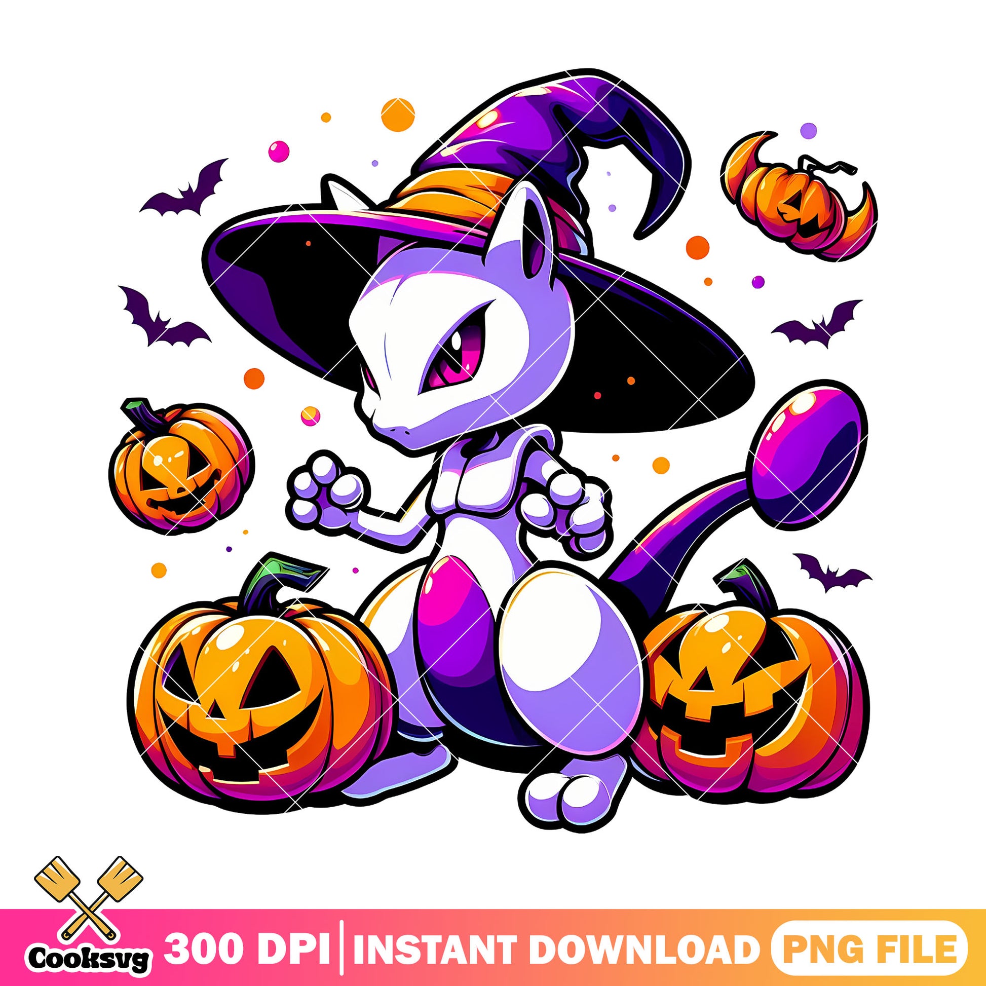 Mewtwo witch pumpkin png, characters pokemon png, halloween png