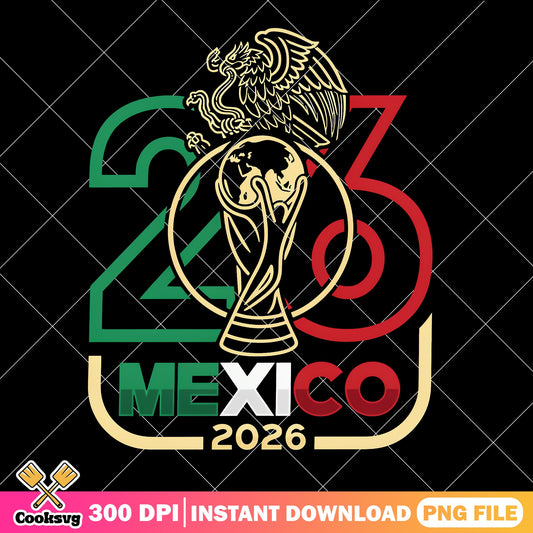 Mexico 2026 World Cup PNG, Soccer Trophy PNG, Mexican Flag PNG