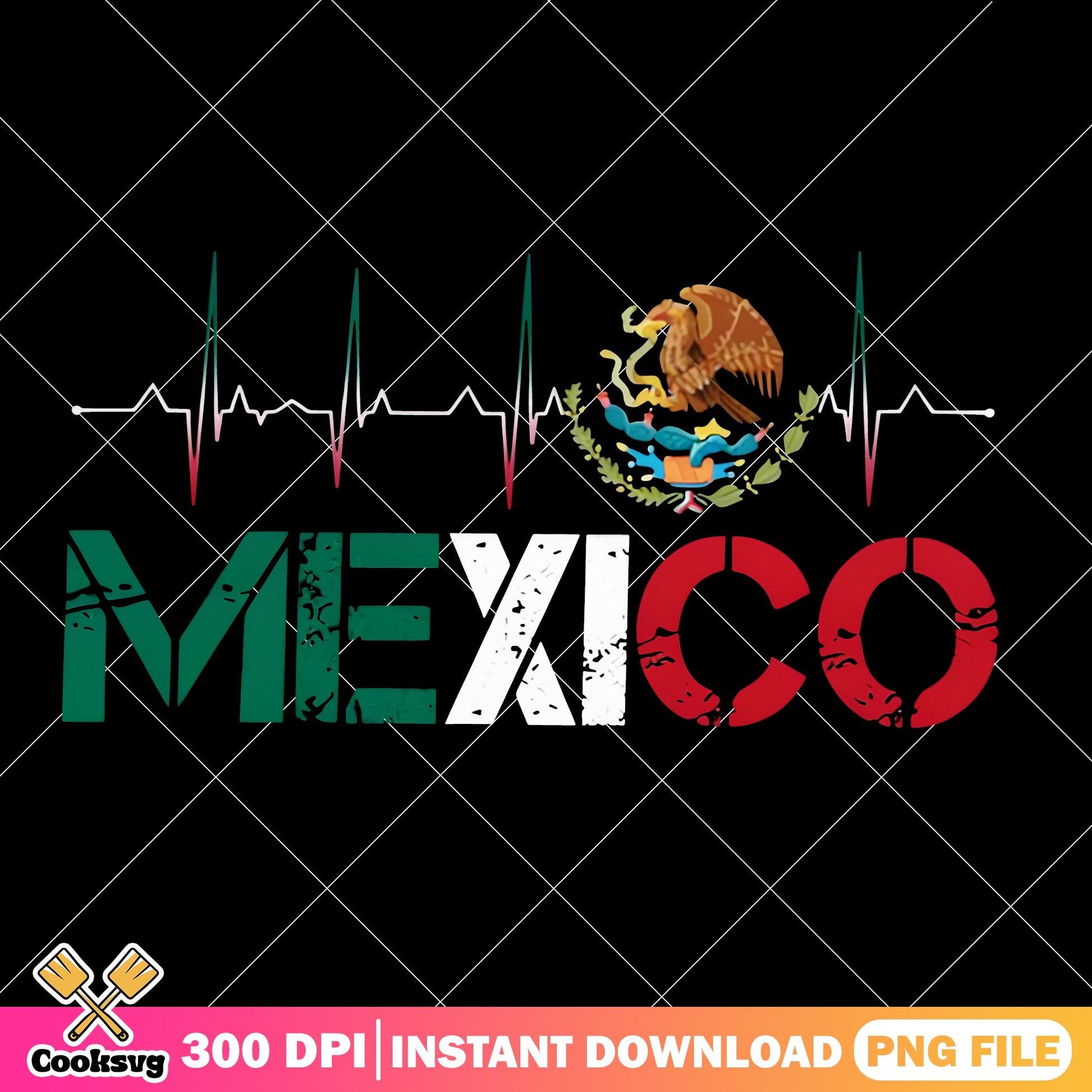 Mexico Heartbeat Flag PNG, Mexican Pride PNG, Mexico Eagle PNG