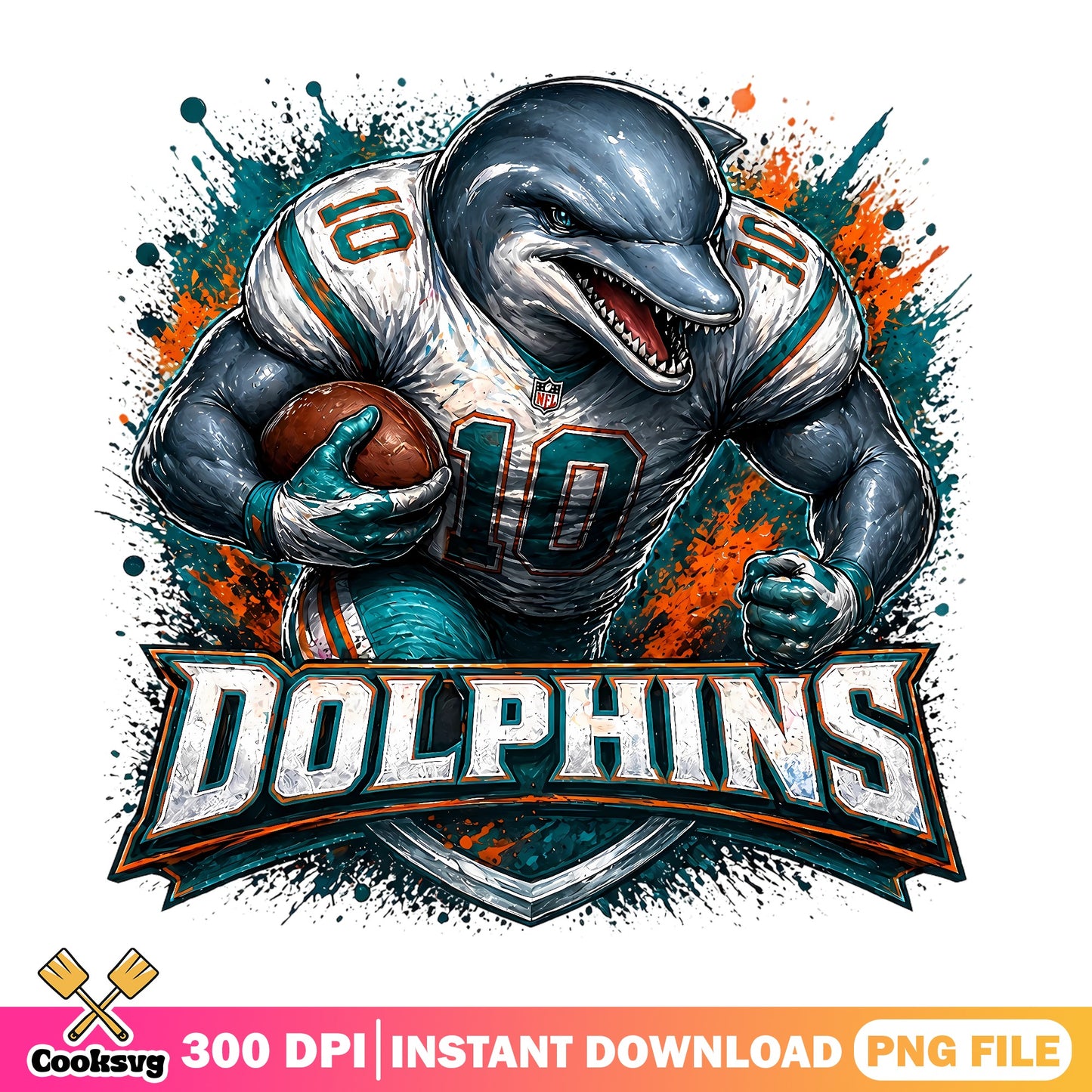 Miami Dolphins Football Mascot PNG, NFL Team PNG, Football PNG