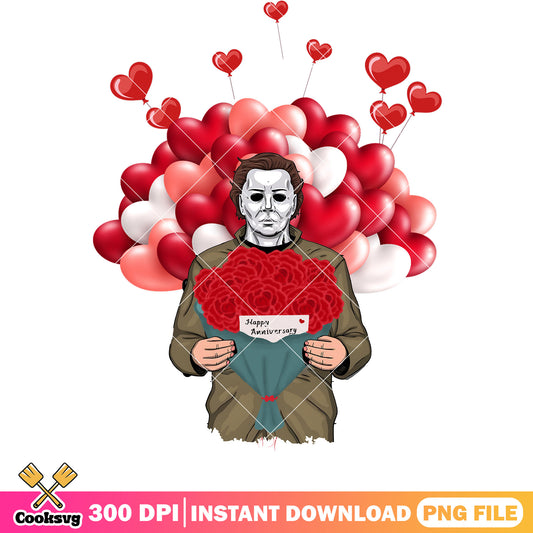 Michael Happy Anniversary png file, happy valentine day png