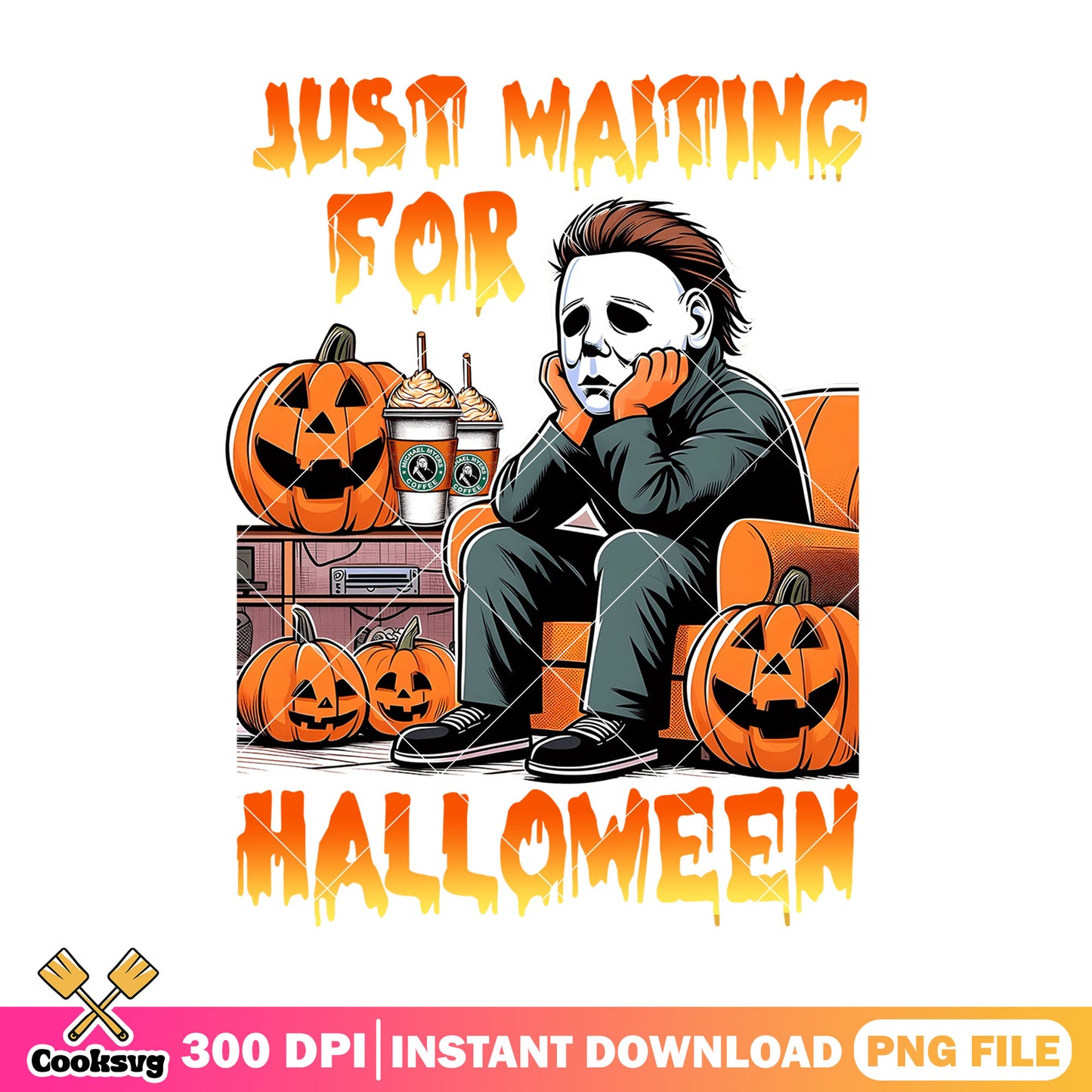 Michael Myers just waiting png, horror movie png,pumpkin head​ png