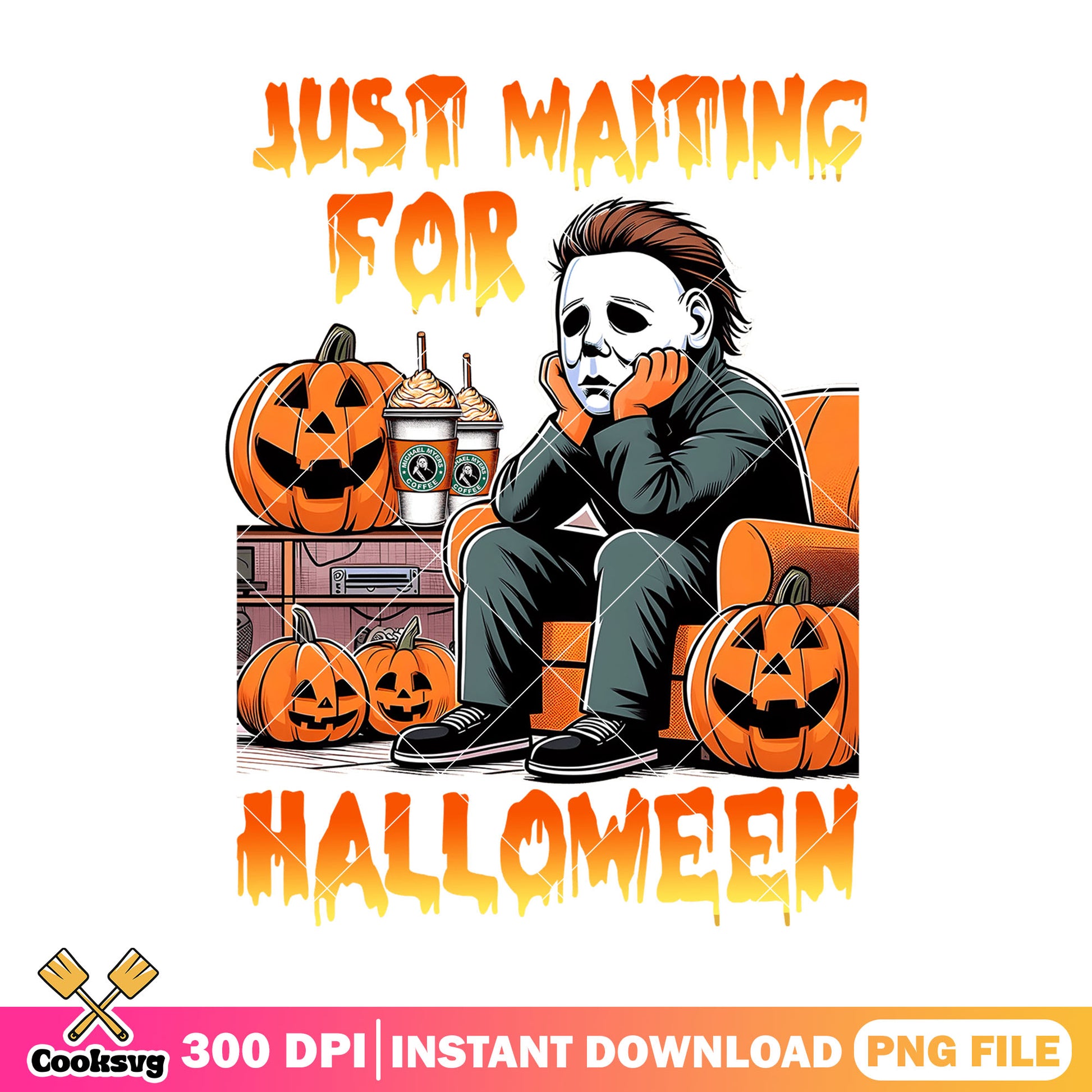 Michael Myers just waiting png, horror movie png,pumpkin head​ png