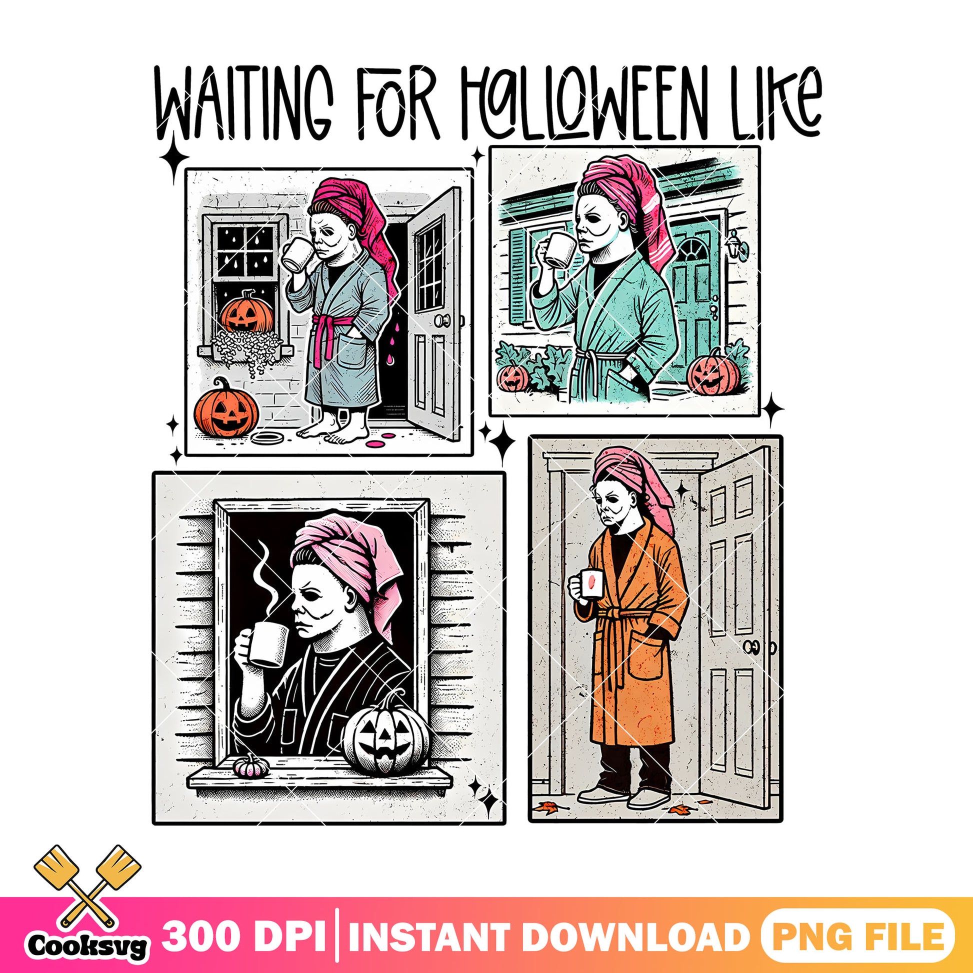 Michael Myers relax coffee png, halloween movie, horror character png