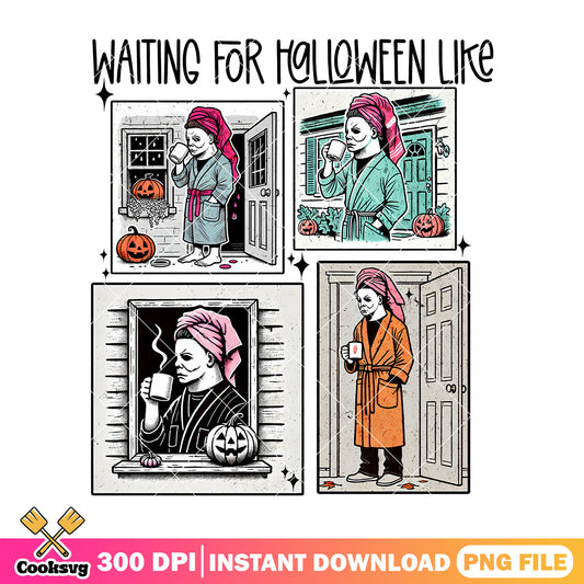 Michael Myers relax coffee png, halloween movie, horror character png