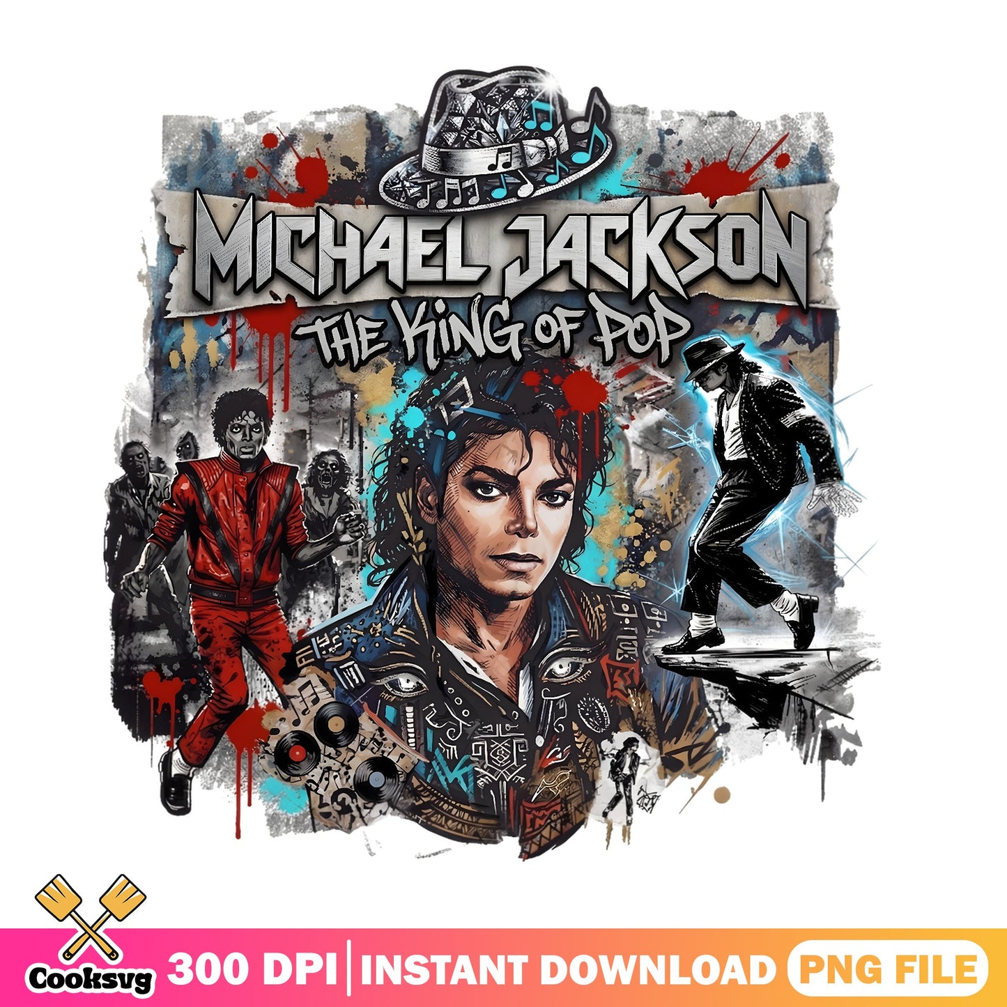 Michael Jackson King Of Pop PNG, Thriller Moonwalk PNG, Music Legend PNG