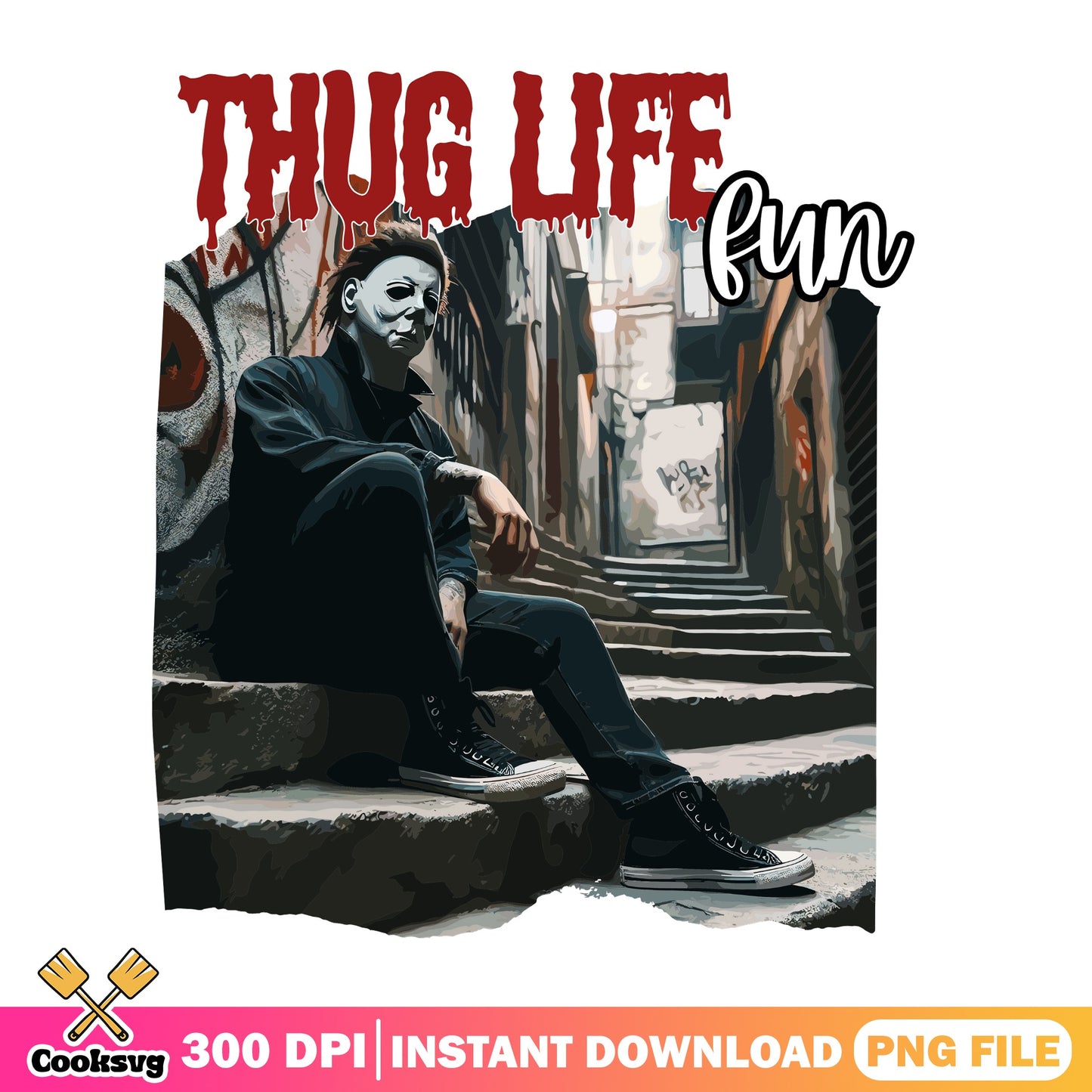 Michael Myers Thug Life Fun PNG, Halloween Horror PNG, Funny Halloween PNG