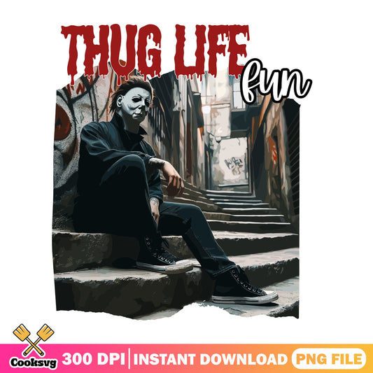 Michael Myers Thug Life Fun PNG, Halloween Horror PNG, Funny Halloween PNG