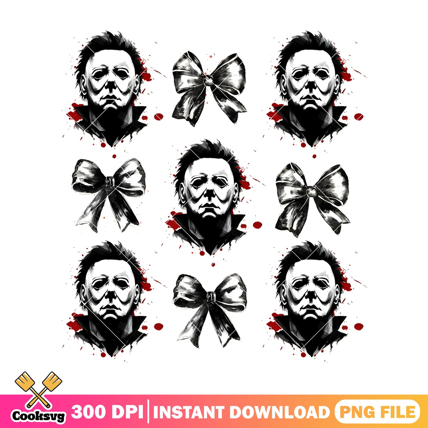 Michael design horror png, halloween decor png, horror movie png