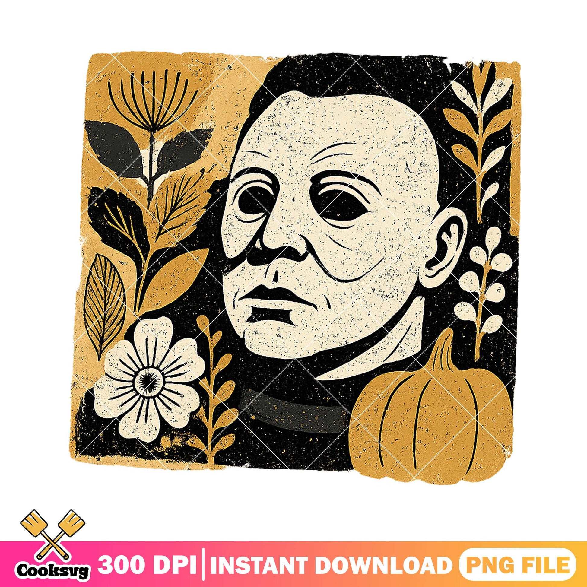 Michael myers face design png, horror michael png, halloween horror png