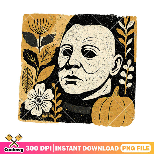 Michael myers face design png, horror michael png, halloween horror png