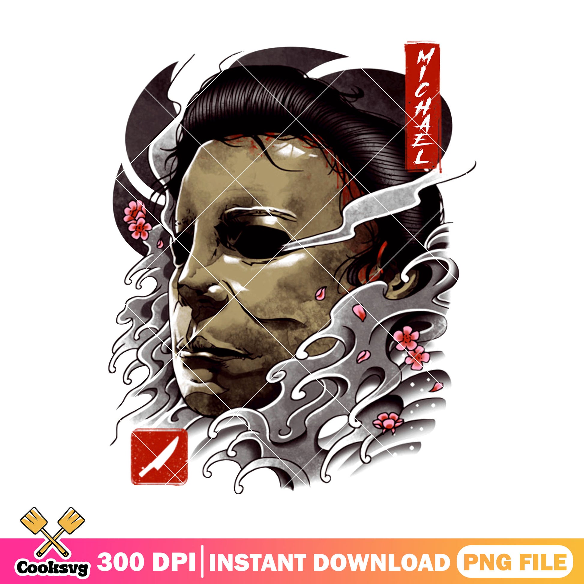 Michael myers horror villains face deisgn png, halloween movie png