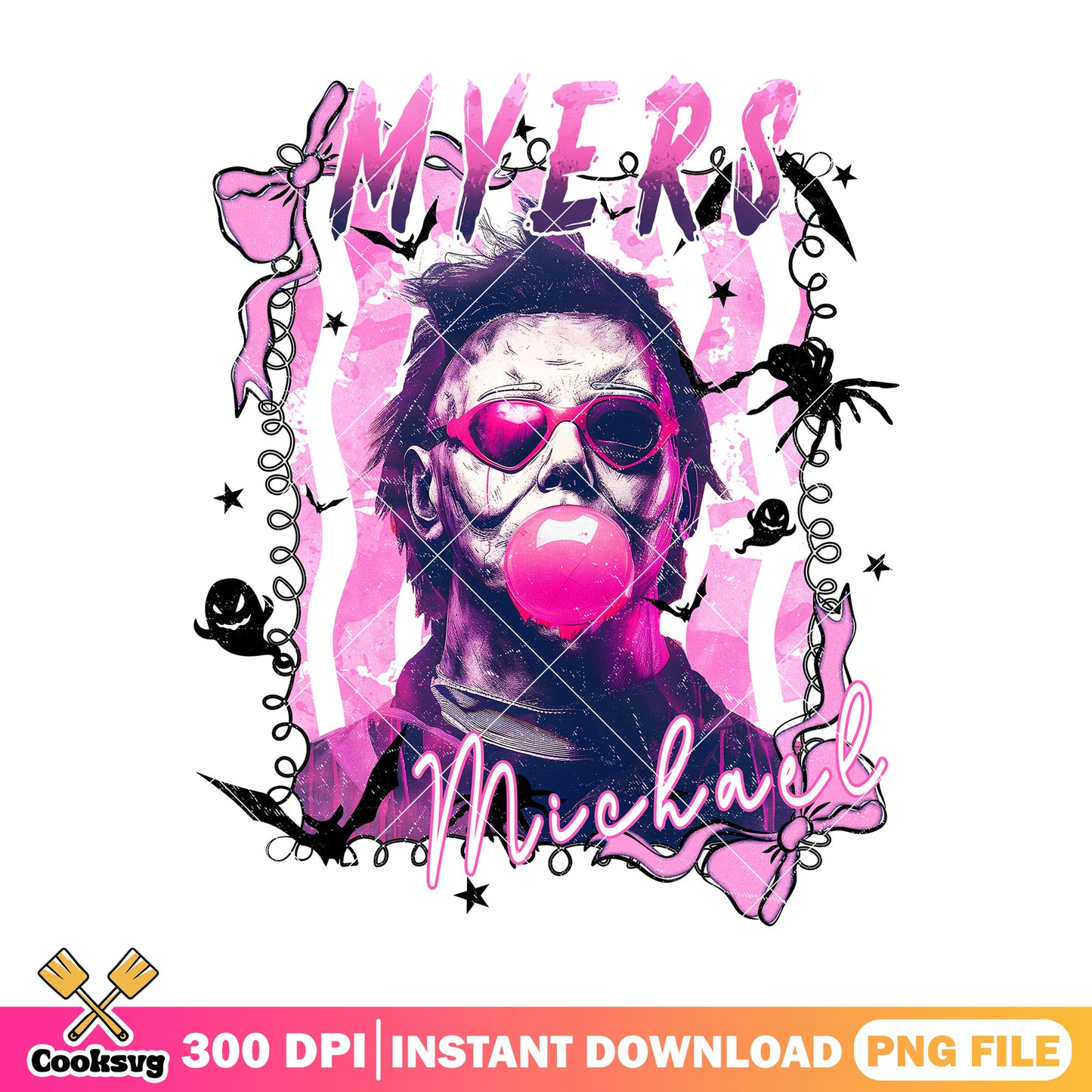 Michael myers image pink png, halloween decor png, horror movie png