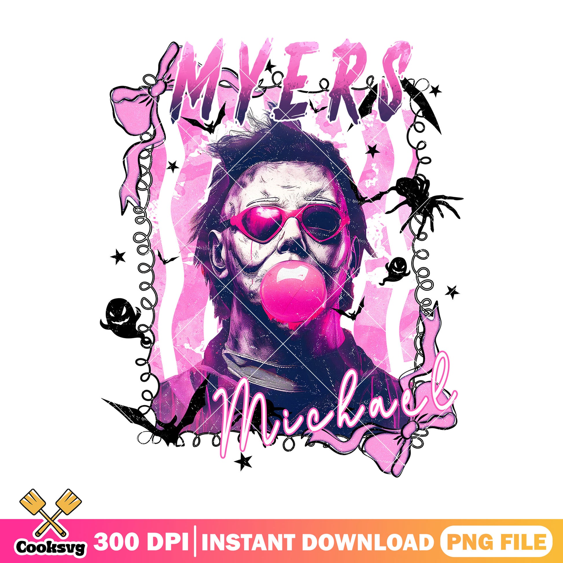 Michael myers image pink png, halloween decor png, horror movie png