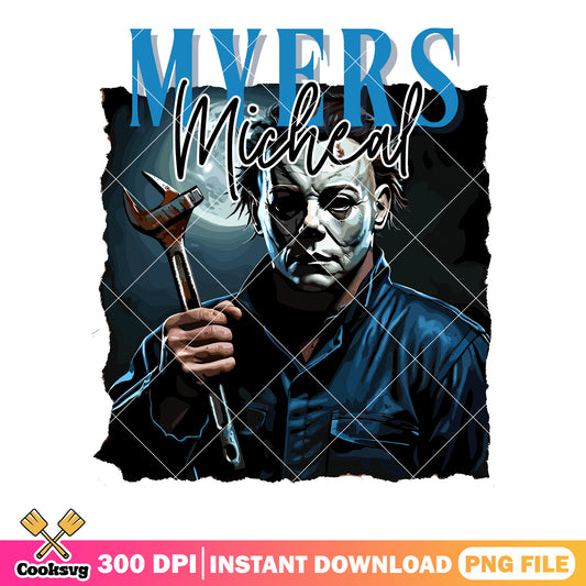 Michael myers spook night png, bloody spanner png, halloween scary png