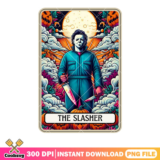 Michael myers the slasher png, bloody knife png, halloween art png