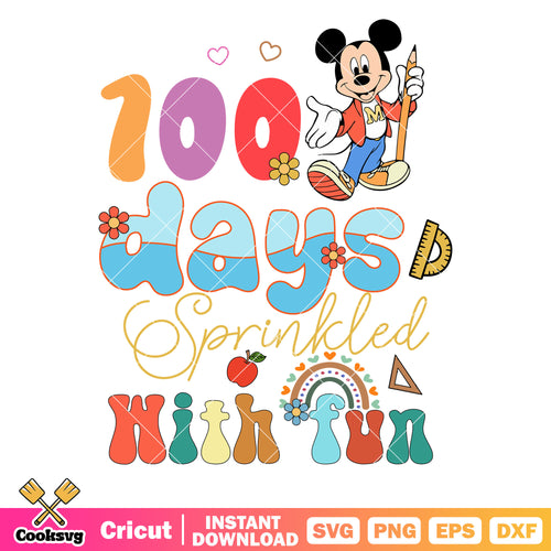 Mickey 100 days sprinkled with fun svg, 100 days sprinkled with fun svg