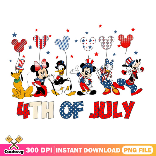 Mickey And Friends 4th Of July PNG, Disney 4th Of July, Disney PNG