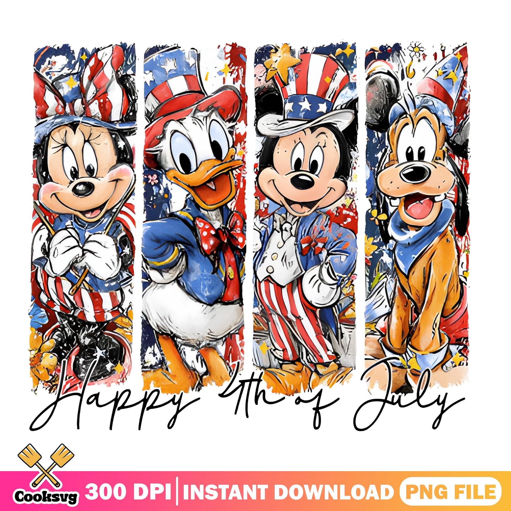 Mickey And Friends 4th Of July PNG, Disney PNG, Fourth Of July PNG