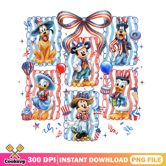 Mickey And Friends 4th Of July PNG, Disney Patriotic PNG, USA PNG