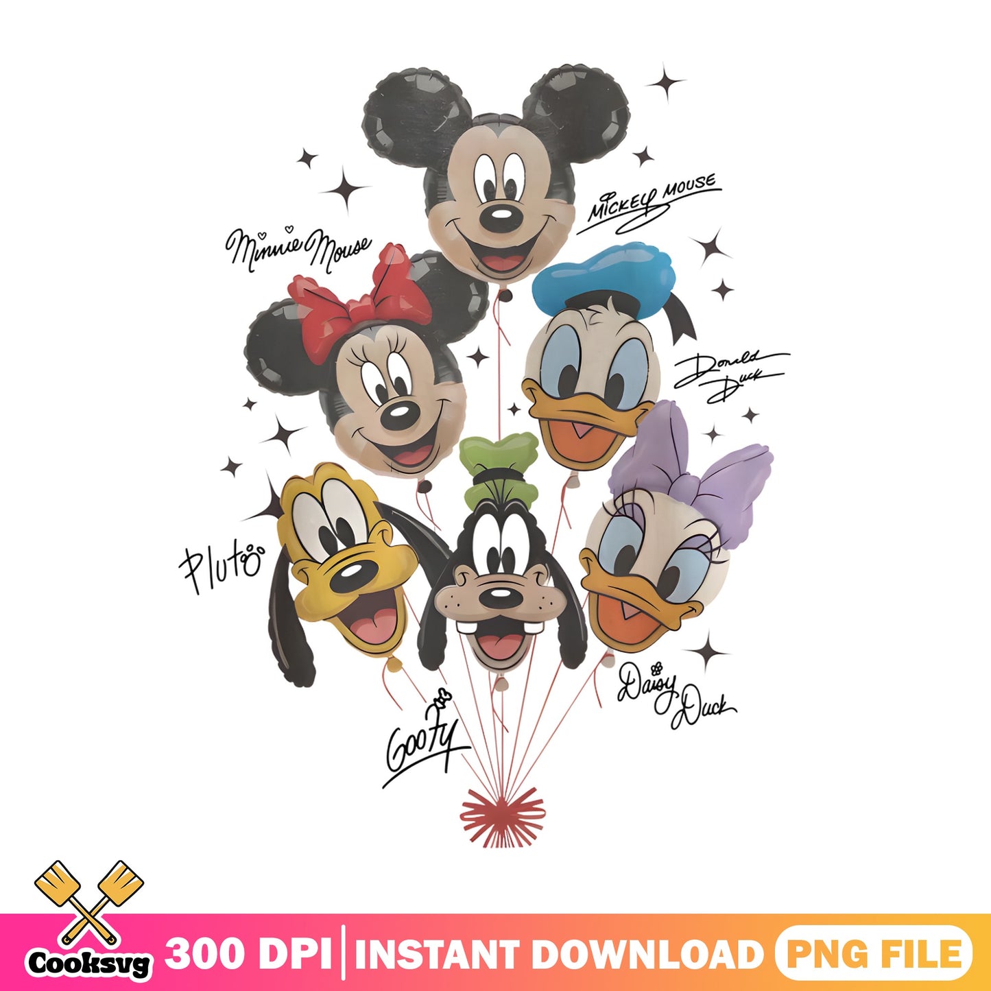 Mickey And Friends Balloon PNG, Disney Characters PNG, Mickey Mouse PNG