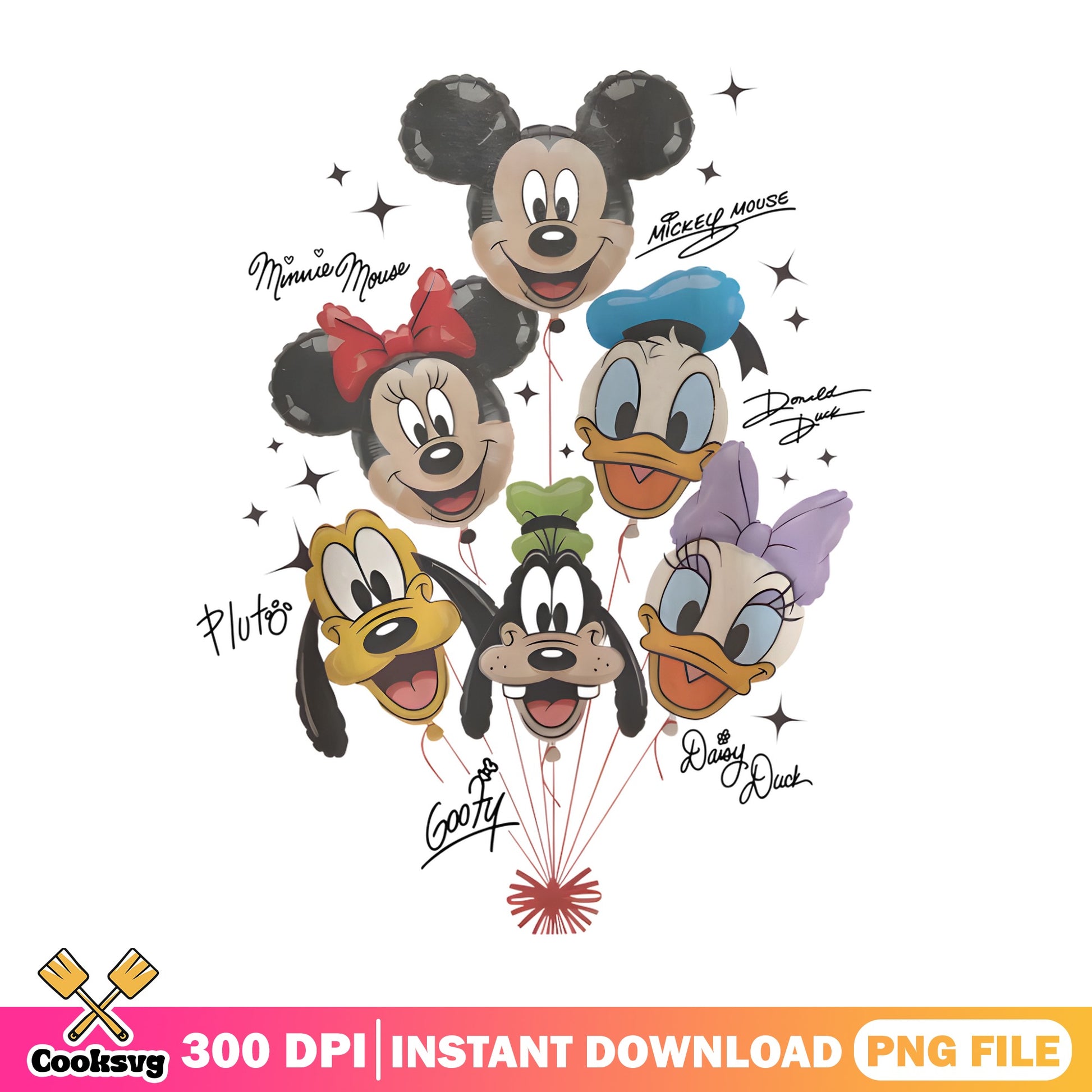 Mickey And Friends Balloon PNG, Disney Characters PNG, Mickey Mouse PNG