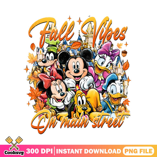 Mickey And Friends Fall Vibes PNG, Disney Fall PNG, Autumn PNG