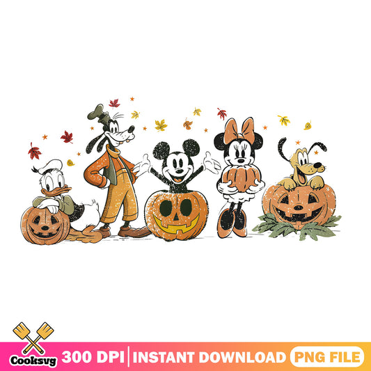 Mickey And Friends Halloween PNG, Disney Halloween PNG, Pumpkin PNG