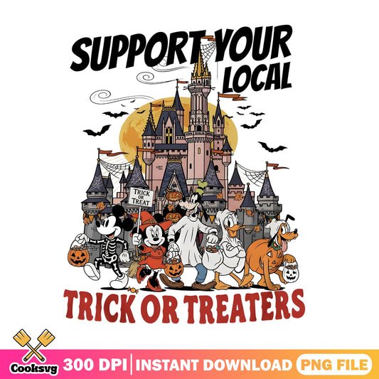 Mickey Halloween Trick Or Treat PNG, Disney Castle PNG, Halloween PNG