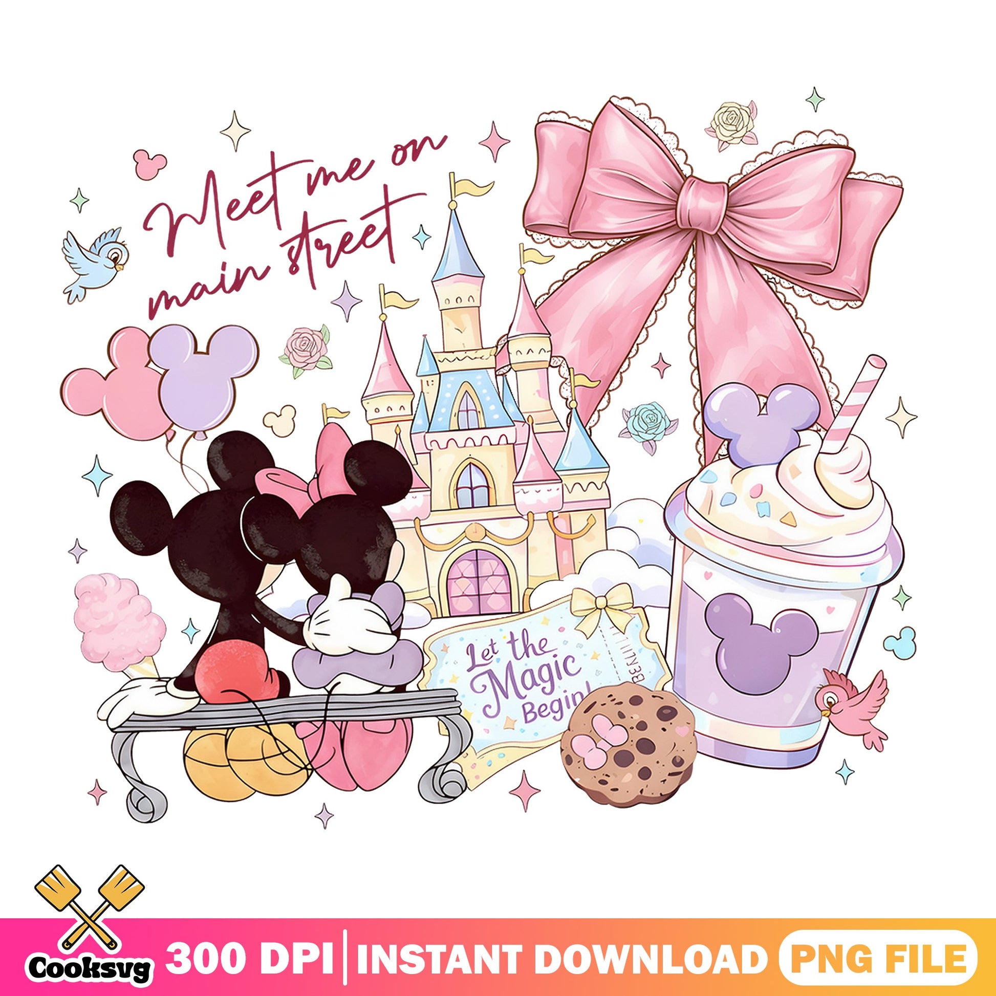 Mickey Minnie Meet Me On Main Street PNG, Disney Castle PNG, Magic Kingdom PNG