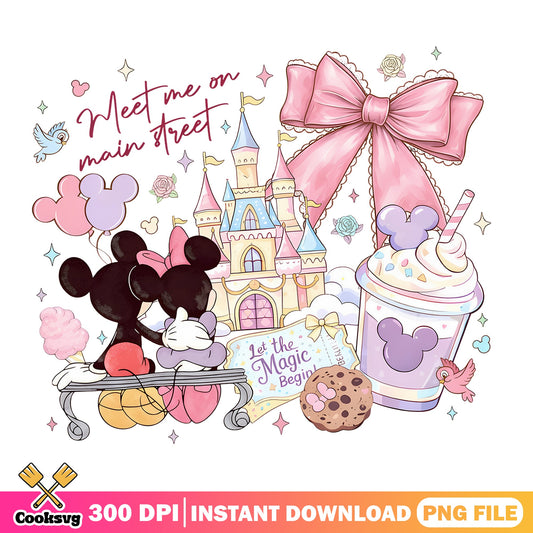 Mickey Minnie Meet Me On Main Street PNG, Disney Castle PNG, Magic Kingdom PNG