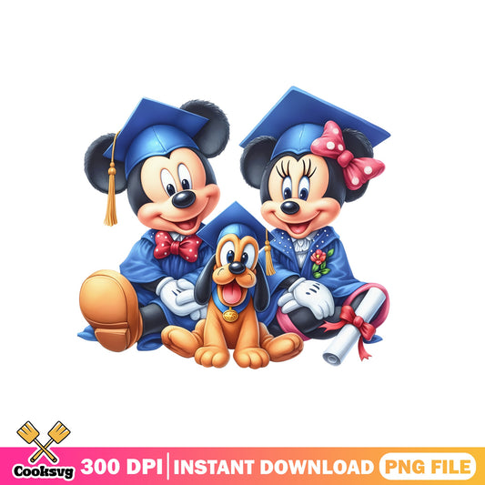 Mickey Minnie Pluto Graduation PNG, Disney Graduation PNG, Senior PNG