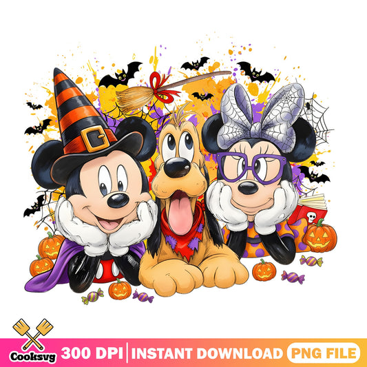 Mickey Minnie Pluto Halloween PNG, Disney Halloween PNG, Trick Or Treat PNG