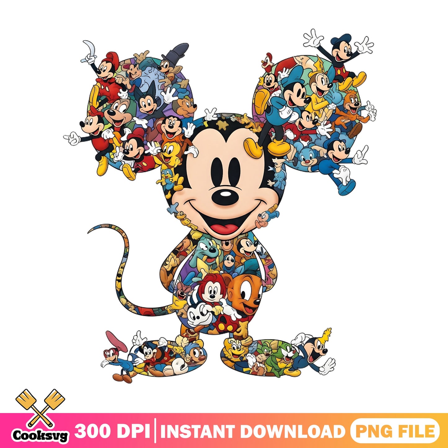 Mickey Mouse Characters Collage PNG, Disney PNG, Mickey PNG