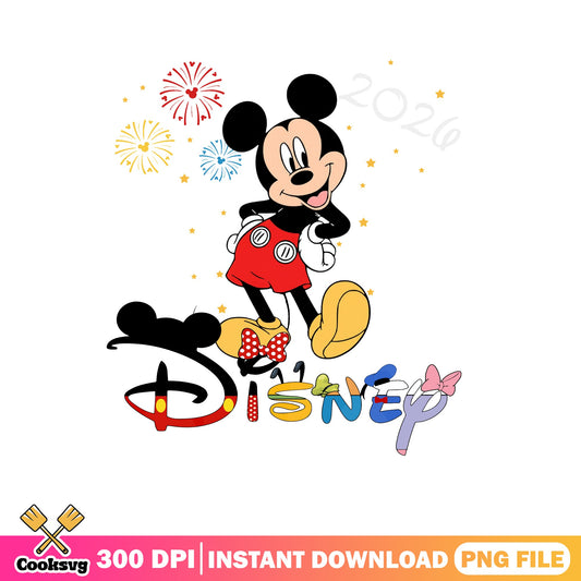 Mickey Mouse Disney 2026 Fireworks PNG, Disney Trip PNG, 4th Of July PNG