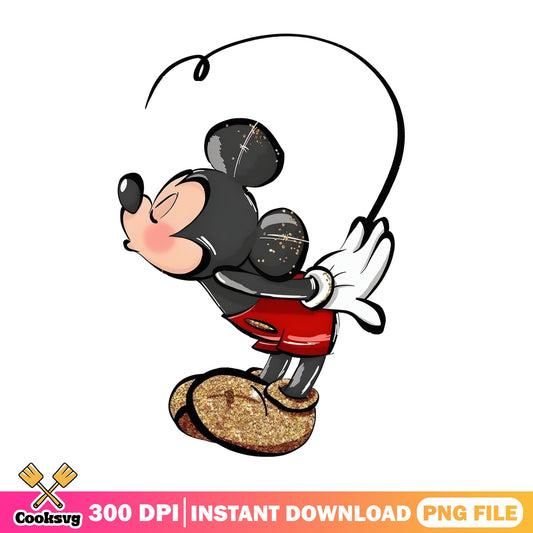 Mickey Mouse Glitter Side View PNG, Disney Mickey PNG, Disney PNG