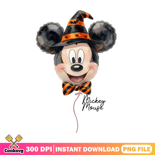 Mickey Mouse Halloween Balloon PNG, Disney Halloween PNG, Witch PNG
