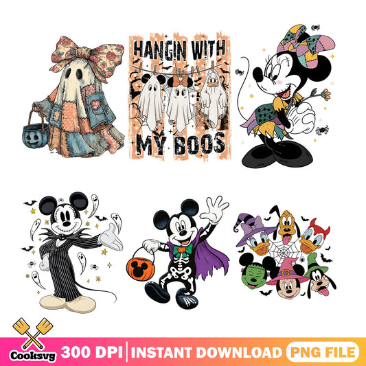Mickey Mouse Halloween PNG Bundle, Disney Halloween PNG, Minnie Mouse PNG