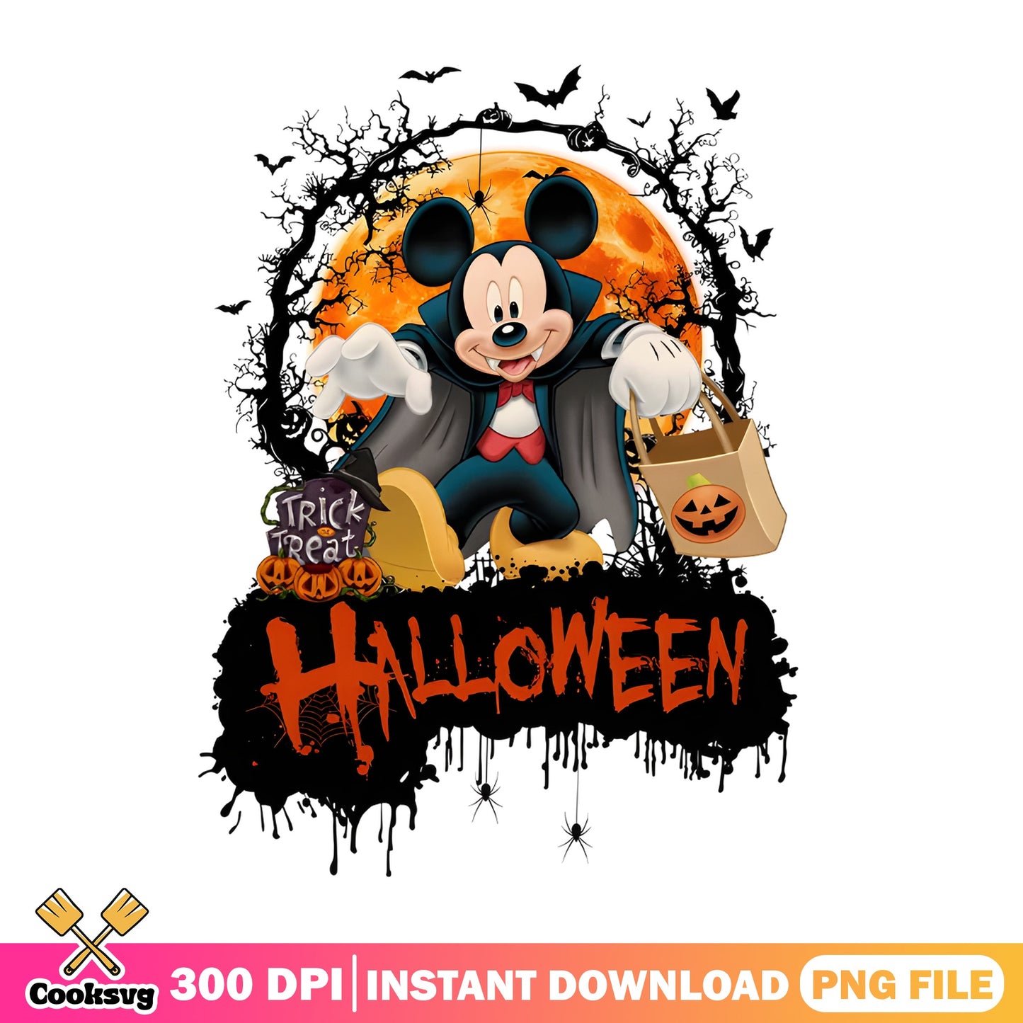 Mickey Mouse Halloween PNG, Disney Trick Or Treat PNG, Halloween PNG