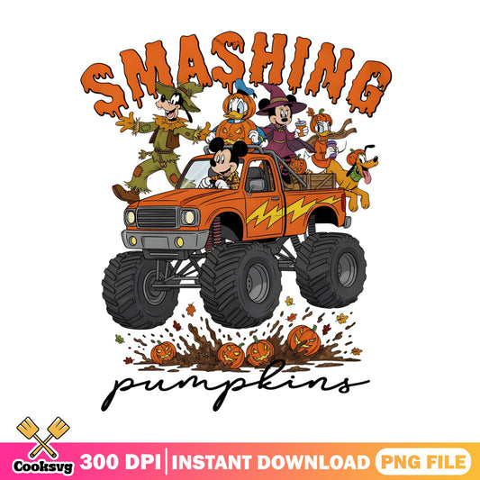 Mickey Mouse Halloween Smashing Pumpkins PNG, Disney PNG