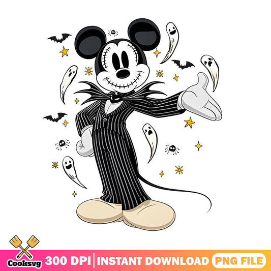 Mickey Mouse Jack Skellington PNG, Halloween PNG, Disney PNG