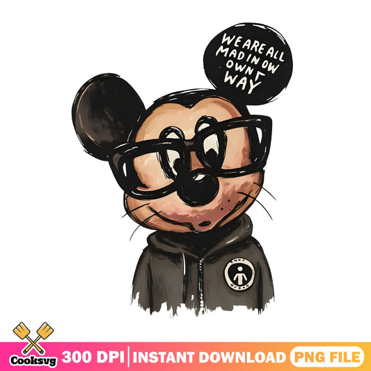 Mickey Mouse Streetwear PNG, Cool Mickey With Glasses PNG, Disney PNG